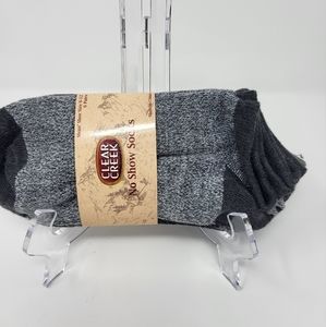 CLEAR GREEK Men's No Show Socks Six Pairs Size: 6-12 Gray and Navy Blue